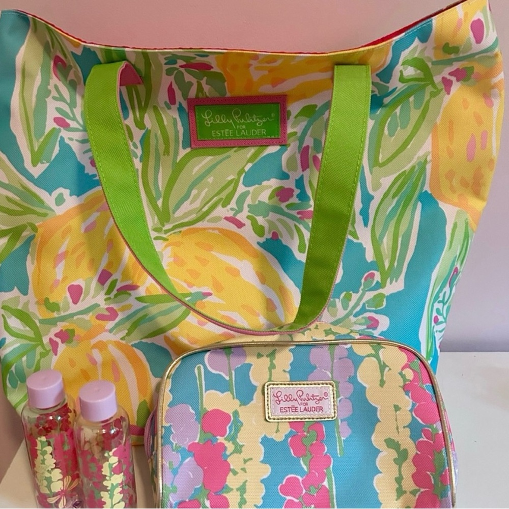 NWOT Lilly Pulitzer Tote and Cosmetic Bag Set